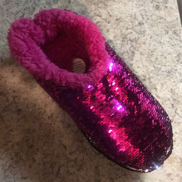 snoozies sequin slippers